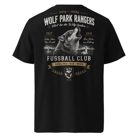 DSG Wolf Park Rangers, 10 Jahre Rudel Jubiläumsshirt, Unisex T-Shirt aus 100% Bio-Baumwolle