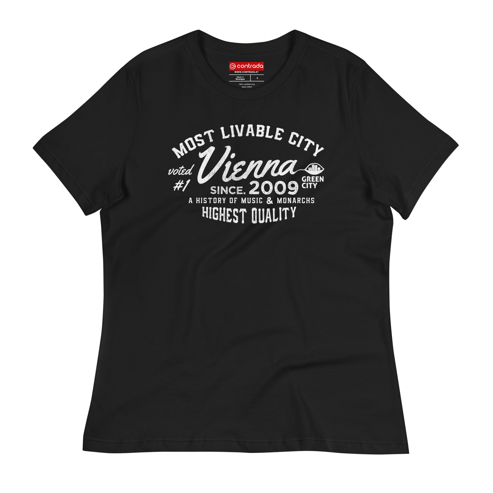 00., Vienna, Wien, “Most Livable City", Premium Lockeres, Damen-T-Shirt