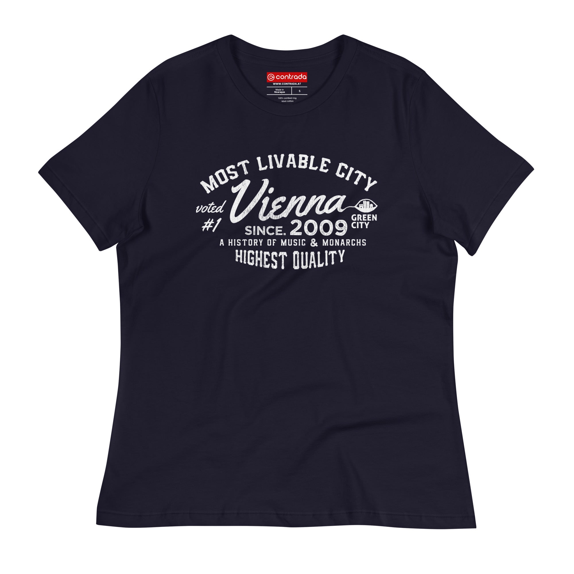 00., Vienna, Wien, “Most Livable City", Premium Lockeres, Damen-T-Shirt
