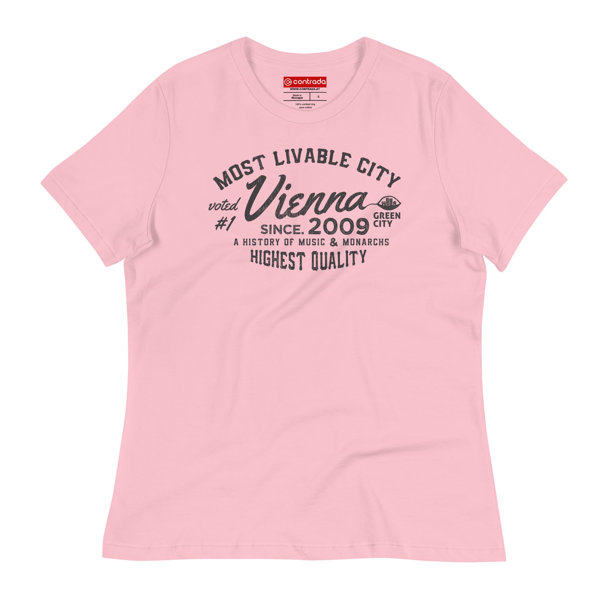 00., Vienna, Wien, “Most Livable City", Premium Lockeres, Damen-T-Shirt