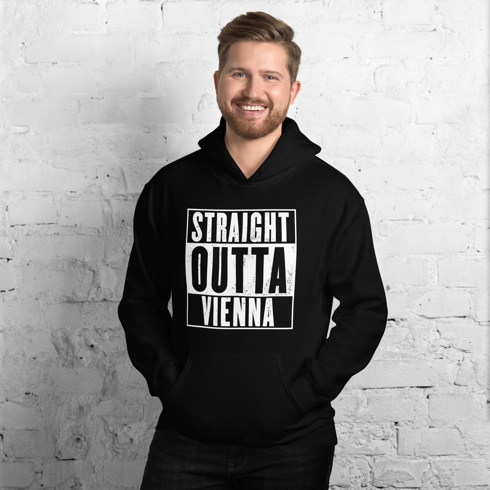 00., Vienna, Wien, „Straight Outta“, Basic Hoodie