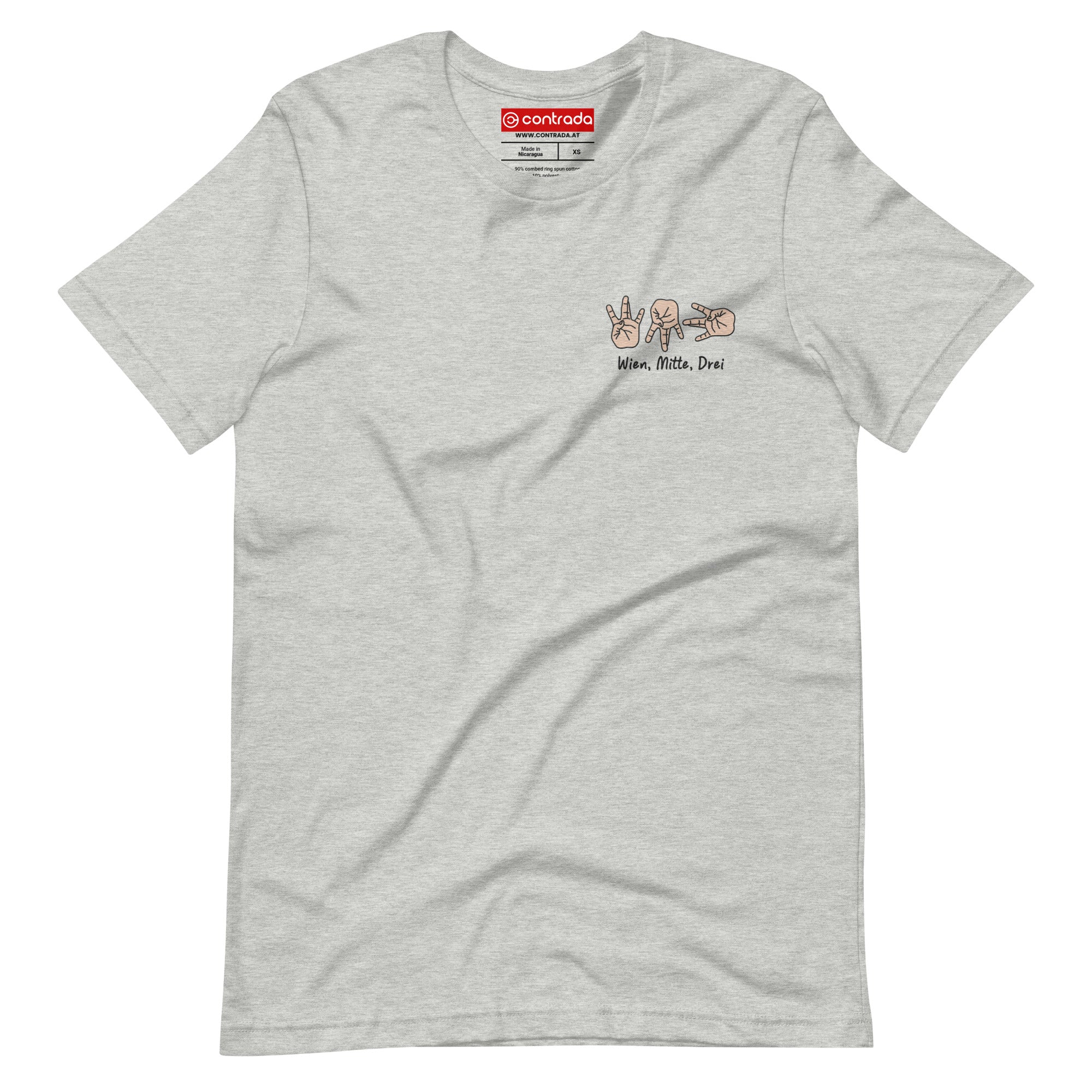 03. Landstrasse, Wien, „Wien Mitte Drei", Modern Basic, Besticktes T-Shirt