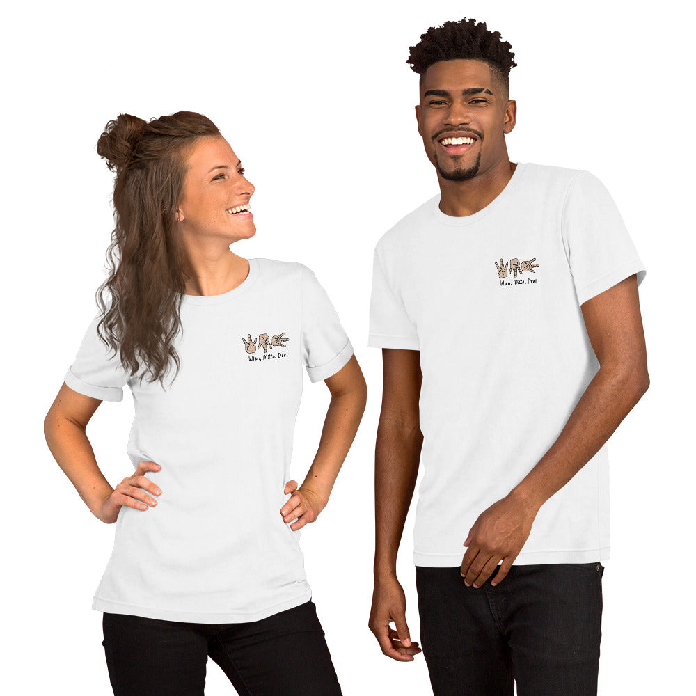03. Landstrasse, Wien, „Wien Mitte Drei", Modern Basic, Besticktes T-Shirt